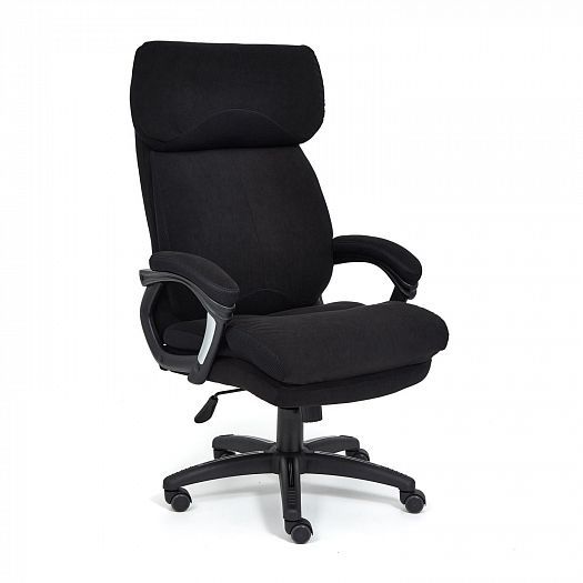 Кресло для руководителя "DUKE" (флок/ткань) - Черный/Черный (35/TW-11)
