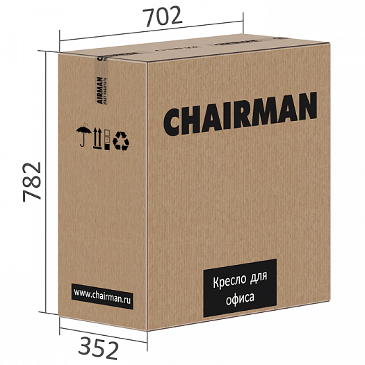 Кресло компьютерное "Chairman 668 HOME" - размеры коробки