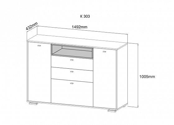 Комод "Ланс" Арт. К303 - Комод "Ланс" Арт. К303, схема 1