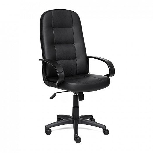 Кресло для офиса "DEVON" (кожзам) - Черный/Черный Перфорированный (36-6/36-6/06)