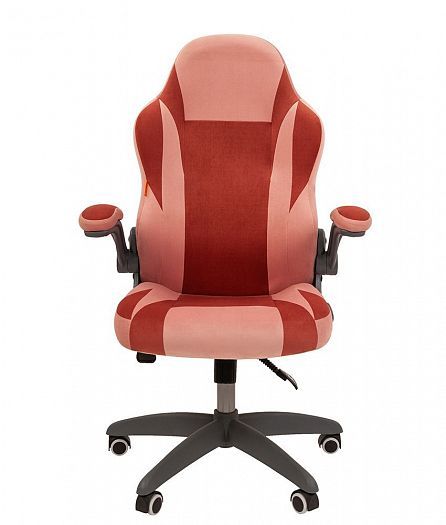 Игровое кресло "Chairman GAME 55" - Ткань велюр T-26 розовый/Т-28 бордо