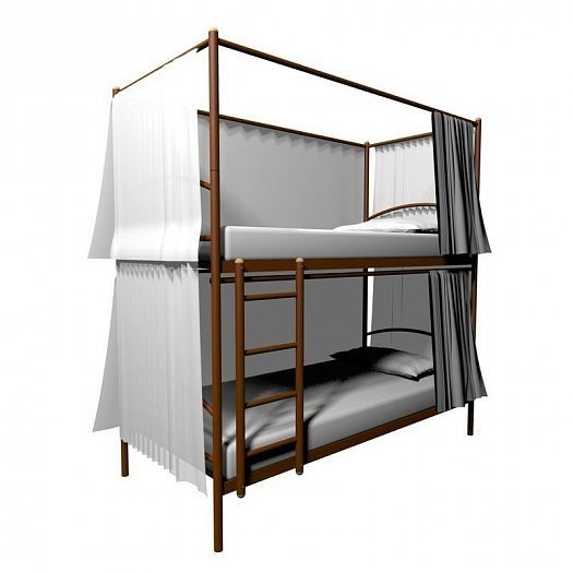 Конструкция для штор к кровати "Хостел Duo" 800 мм 3х сторонняя - Цвет: Коричневый