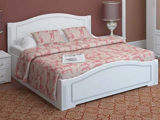 Кровать двойная на 1600 мм латы "Виктория" №5 - Белый глянец