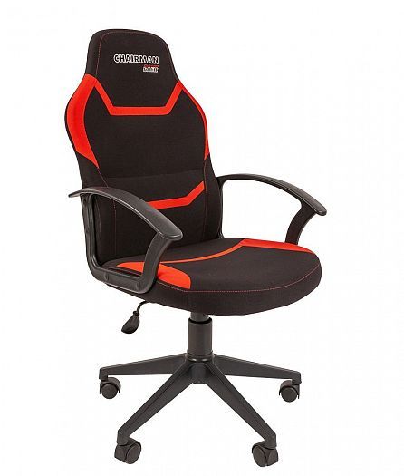 Игровое кресло "Chairman GAME 9" new - Ткань стандарт 26-28 черный/Ткань стандарт 26-22 красный
