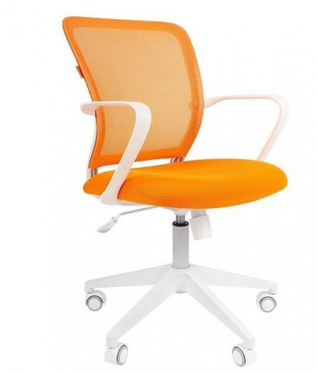 Кресло "Chairman 698 white" - Сетчатый акрил TW-66 оранжевый/Ткань TW-16 оранжевый