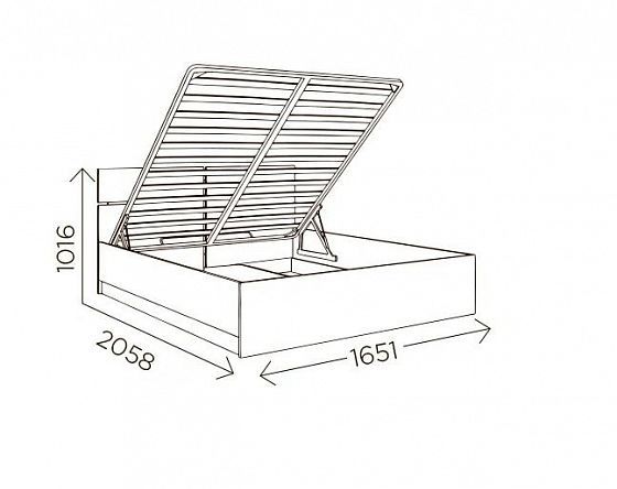 Кровать "Богуслава" М12 1600*2000 мм с подъемным механизмом - Размеры