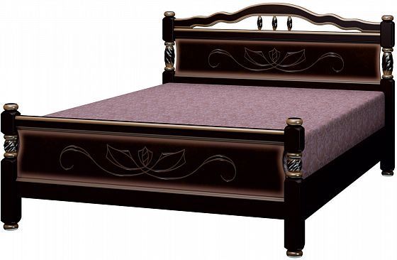Кровать "Карина-5" 1600 мм (ламели) - Кровать "Карина-5" 1600 мм (ламели), Цвет: Орех темный с тонир
