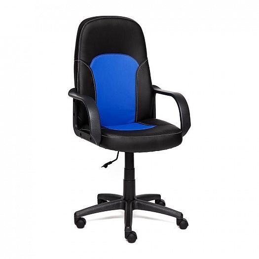 Кресло для офиса "PARMA" (кожзам) - Черный/Синий (36-6/36-39)