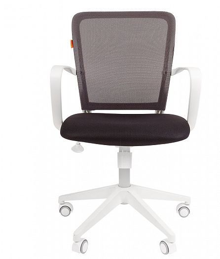 Кресло "Chairman 698 white" - Сетчатый акрил TW-04 серый/Ткань TW-12 серый