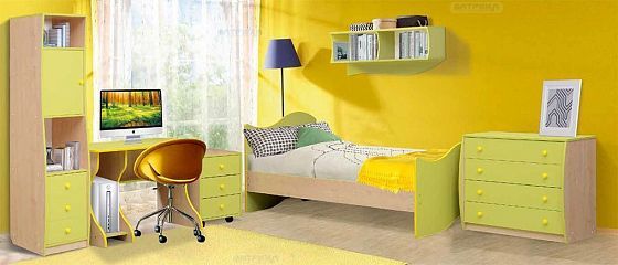 Модульная детская "Юниор-11" - Набор модульной мебели для детской комнаты "Юниор-11.1" , Цвет: Дуб м