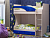**Кровать двухъярусная "Бемби" МДФ (фасад 3D) (Цвет: Ясень Шимо светлый/Темно-синий металлик)