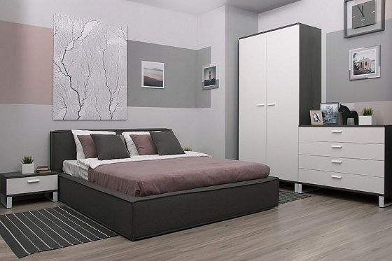 Модульная спальня "Мальта" - Цвет: Дуб Андреа Серый/Белый