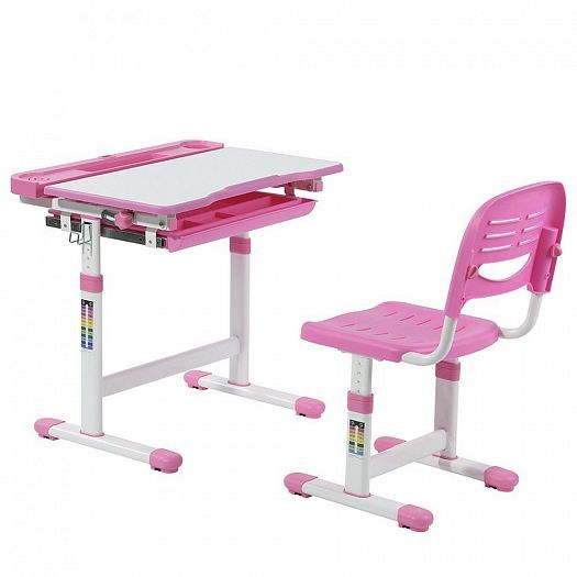 Комплект с партой и стулом "Cantare" - Цвет: Розовый