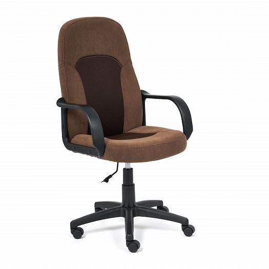 Кресло для офиса "PARMA" (флок/ткань) - Коричневый (6/TW-24)