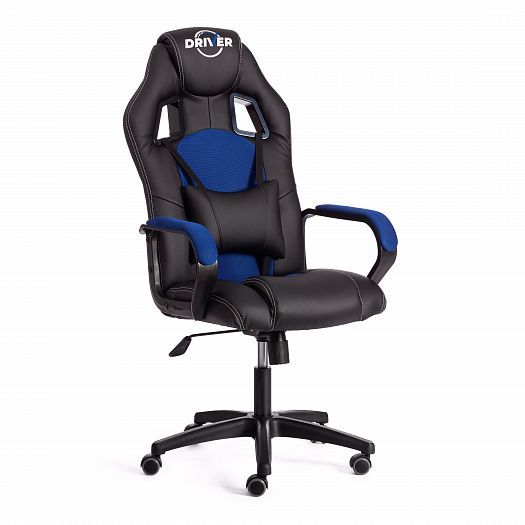 Кресло для геймеров "DRIVER (22)" (кожзам/ткань) - Черный/Синий (36-6/TW-10)