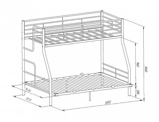 Кровать двухъярусная "Гранада-3 140" - Схема