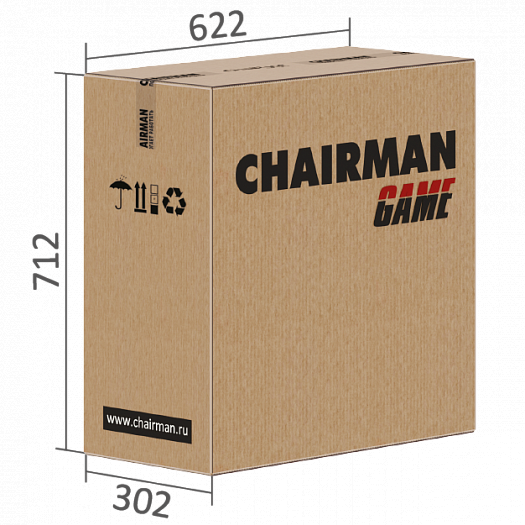 Игровое кресло "Chairman GAME 9" new - размеры коробки