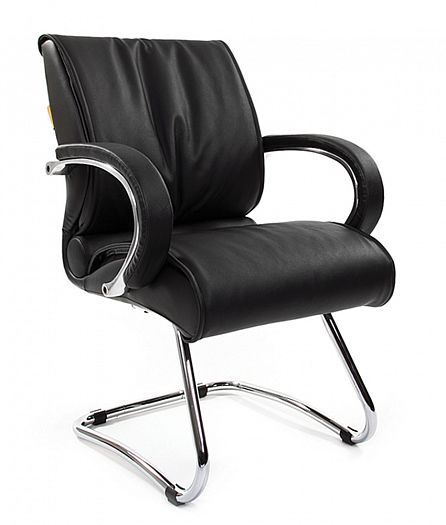 Кресло посетителя "Chairman 445" - Кресло посетителя "Chairman 445", Цвет: Кожа черная