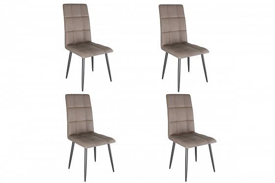 Набор стульев "Турин" (4 шт) - Набор стульев "Турин" (4 шт), Цвет: Темно-Серый (экокожа)/Черный