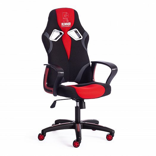 Кресло для геймеров "RUNNER" (ткань) - Черный/Красный (2603/TW-08/TW-12)