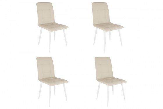 Набор стульев "Мартин" (4 шт) - Набор стульев "Мартин" (4 шт), Цвет: Беж (экокожа)/Белый