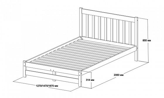 Кровать двуспальная "Аист-9" (1800*2000 мм) - Кровать двуспальная "Аист-9" (1800*2000 мм), схема