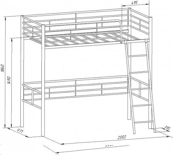 Кровать двухъярусная "Севилья-5.1" - схема