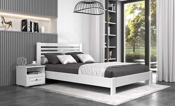 Кровать "Линда" 900 мм (ламели) - Белый античный