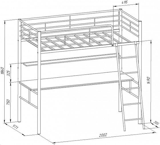 Кровать двухъярусная "Севилья-5" - схема