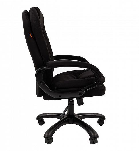 Кресло компьютерное "Chairman 668 HOME" - Вид сбоку, цвет: Ткань велюр T-84 черный