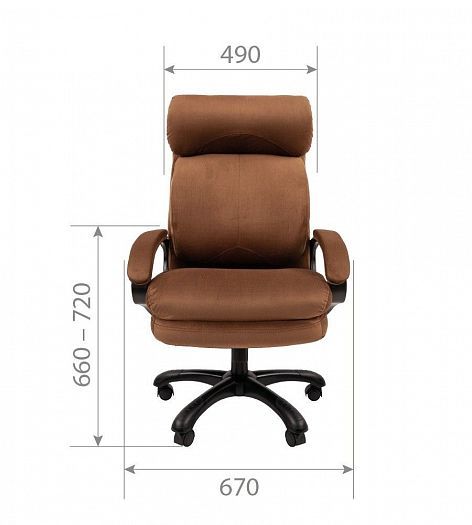 Кресло руководителя "Chairman 505 HOME" - Размеры, цвет: Ткань велюр T-14 коричневый