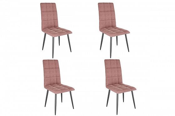 Набор стульев "Турин 2" (4 шт) - Набор стульев "Турин 2" (4 шт), Цвет: Вереск (велюр)/Черный