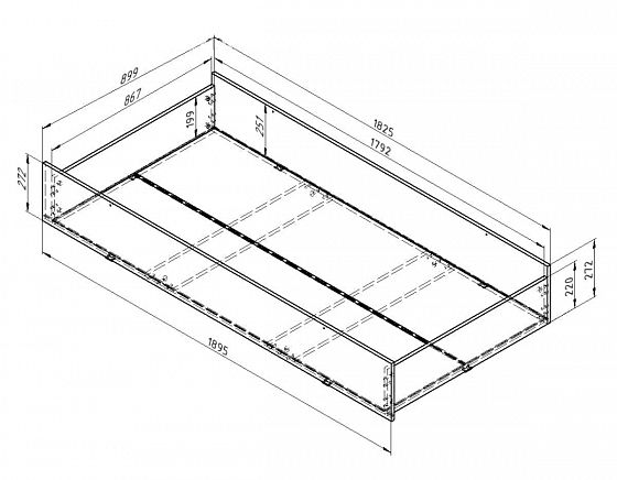 Диван-кровать "Мадлен-4 ЯМС" (Бежевый велюр) -схема ящика