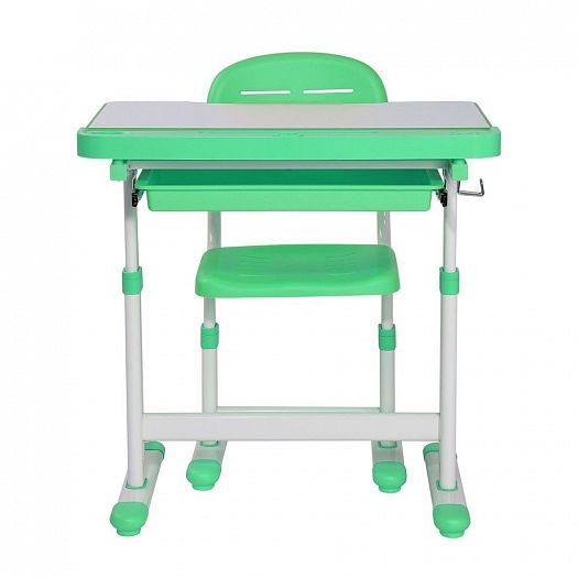Комплект с партой и стулом "Cantare" - Вид прямо, цвет: Зеленый