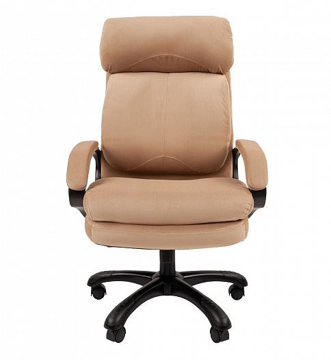 Кресло руководителя "Chairman 505 HOME" - Вид прямо, цвет: Ткань велюр T-10 темно-бежевый