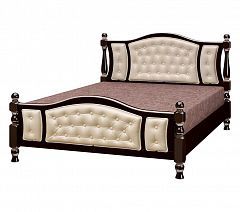 Кровать "Жасмин" с элементами экокожи 1600 мм (ламели)