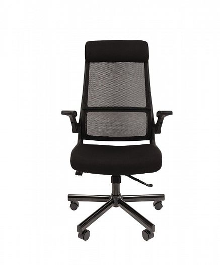 Кресло "Chairman 575" - Вид прямо, цвет: Сетка TW-01(черный)/Ткань TW 11