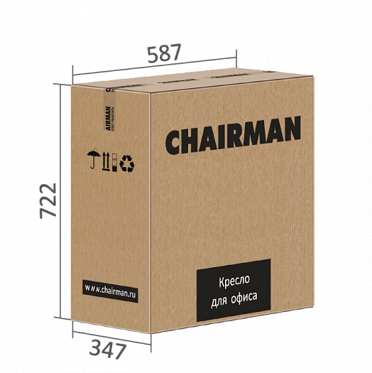 Кресло для офиса "Chairman 020" - размеры коробки