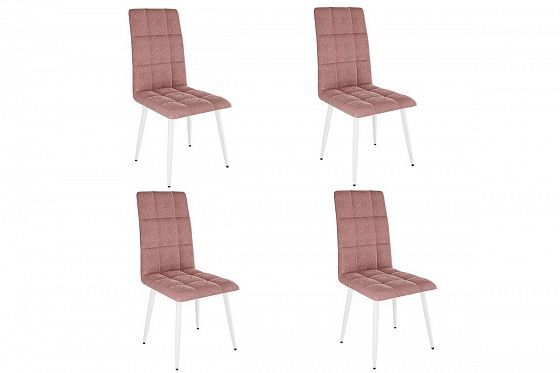 Набор стульев "Турин 2" (4 шт) - Набор стульев "Турин 2" (4 шт), Цвет: Вереск (велюр)/Белый