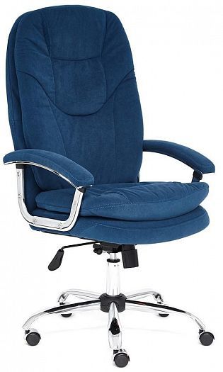 Кресло для офиса "SOFTY LUX " (флок) - Синий (32)