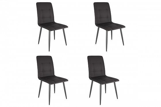 Набор стульев "Мартин" (4 шт) - Набор стульев "Мартин" (4 шт), Цвет: Кофе (экокожа)/Черный