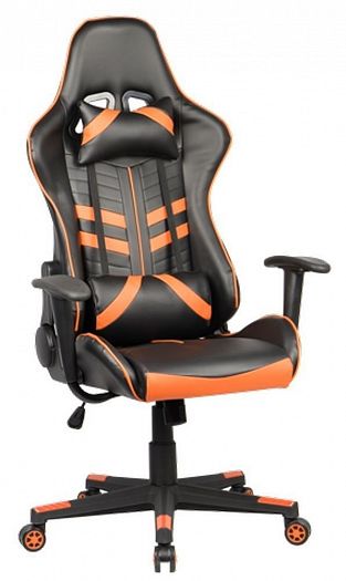Кресло игровое "Hanoi" - Черный/Оранжевый (Экокожа)