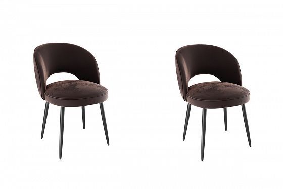 Набор стульев "Моли" (2 шт) - Набор стульев "Моли" (2 шт), Цвет: Кофе (велюр)/Черный