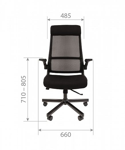 Кресло "Chairman 575" - Размеры прямо, цвет: Сетка TW-01(черный)/Ткань TW 11