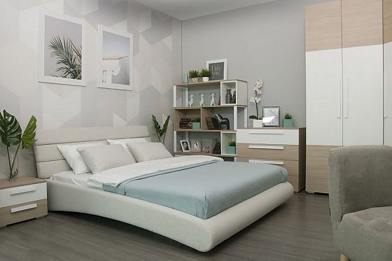 Модульная спальня "Барселона" - Цвет: Дуб Андреа/Белый