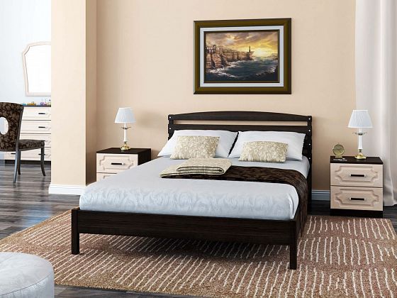 Кровать "Камелия-1" 900 мм (ламели) - Кровать "Камелия-1" 900 мм (ламели), Цвет: Венге