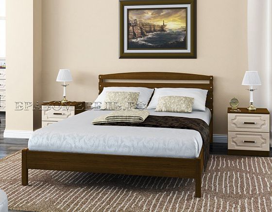 Кровать "Камелия-1" 900 мм (ламели) - Кровать "Камелия-1" 900 мм (ламели), Цвет: Орех