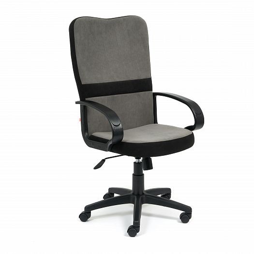 Кресло для офиса "СН757" (флок) - Серый/Черный (29/35)