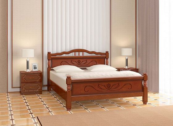 Кровать "Карина-5" 900 мм (ламели) - Кровать "Карина-5" 900 мм (ламели), Цвет: Орех