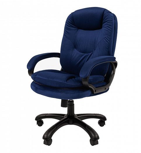 Кресло компьютерное "Chairman 668 HOME" - Вид 2, цвет: Ткань велюр T-82 синий